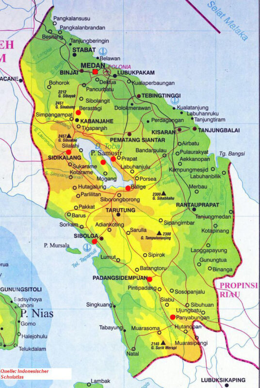 Karte von Sumatra